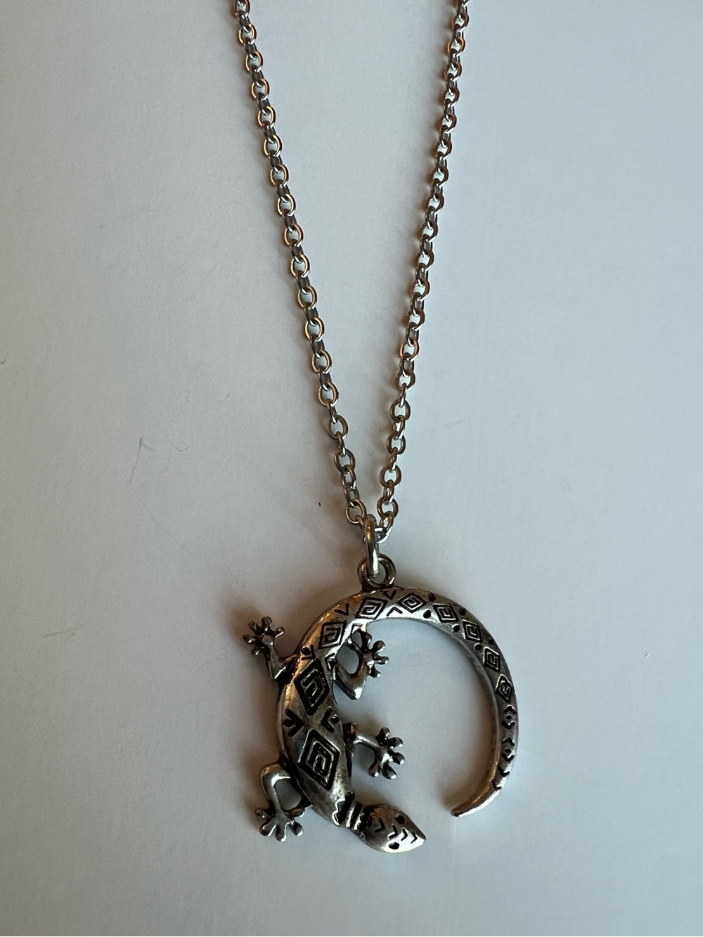 Silver Lizard Pendant Necklace - Women's Jewelry